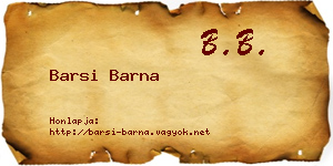 Barsi Barna névjegykártya