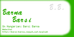 barna barsi business card